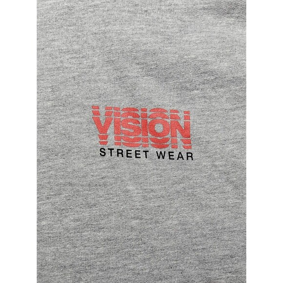 Vision Streetwear LOGO Mens Long Sleeve Hoodie Color Grey Size M - Picture 3 of 8